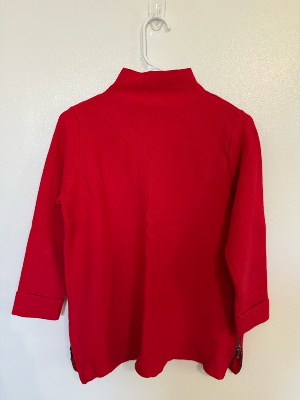 Tahari Red Zip-Hem Turtleneck, size S